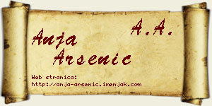 Anja Arsenić vizit kartica